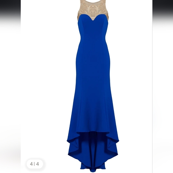 Marchesa Notte Beautiful Royal Blue High Low Gown RTR 8R - Picture 9 of 12